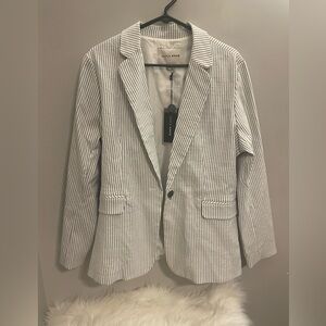 Alice Hope NWT _ Women's Striped Blazer -Blue and White